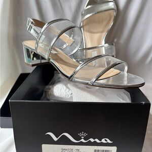 Nina Women's Metallic Silver Sandals